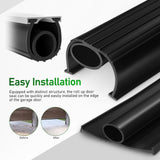 16ft Extra Thick Garage Door Bottom Seal EPDM Weatherstrip Black for Insulation and Soundproofing V1369-AZ3-W-16824