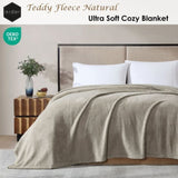 Ardor Teddy Natural Ultra Soft Cozy Fleece Blanket Queen V442-INT-BLANKET-TEDDY-NATURAL-QS