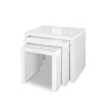 Artiss Nesting Coffee Table Set of 3 Glossy White FURNI-GLOSS-NEST3