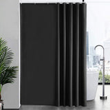 Anti Mildew Black Polyester Shower Curtain with Hooks, 260 x 200 cm V1188-MS-527-095