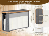 Toilet Paper Storage Basket with Lid, Holds 9-12 Rollsgray V1188-MS-525-003