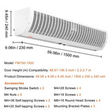 1.5m Commercial Indoor Air Curtain Super Power 2 Speeds 3566m/h, UL Certified Wall Mounted Air V952-SSFMJGLS60YCNI4WQV3