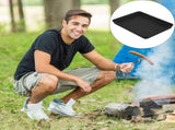Cast Iron Pan Black Outdoor Barbecue Plate Roasting Grill Tool for Camping and Home Cooking V1366-AZ2-W-20265