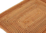 Wicker Serving Tray Hand Woven Rattan Rectangular Serving Tray with Handles for Breakfast Drinks V1294-YM0901-3118230400211