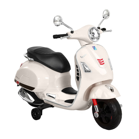 Kids Electric Ride On Car Motorcycle Motorbike Vespa Licensed GTS White RCAR-MBIKE-VESPA-WH