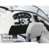 Seamanship 2X Folding Boat Seats Marine Swivel Low Back 13cm Padding Grey Blue BS-86202-GB-40