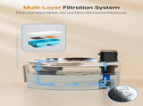 Wireless Pet Water Fountain for Cats and Small Dogs, 304 Stainless Steel, 3.2L Capacity, V1341-ZY-5NM2GH6C-D1