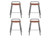 4x Artiss Bar Stools Kitchen Counter Dining Chair Metal Brown BA-BB-9083T-BRX4