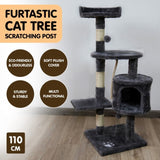 Furtastic 110cm Cat Tree Scratching Post - Dark Grey CAT-EJT-364-DGY