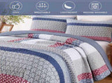 Red Patchwork Boho Mosaic Bedspread Coverlet 3 Piece Set V745-AC081580Q13U
