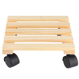 Wooden Flower Plant Pot Base Roller Moving Tray Rack Holder with Wheels for Garden Supplies V1294-YM0901-3111200163411