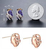 Infinity Love Heart Birthstone Earrings for Women, Crystal Stud Earrings with Healing Stones, V1164-325815