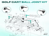 Ball Joint Kit,Set of Tie Rod End with grease fitting Fits for Club Car DS Golf Carts V1259-DP01-A-5416
