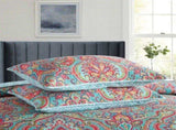 100% Cotton Aqua Coral Paisley Bloom Coverlet Bedspread Set V745-MMPAC060758Q13U