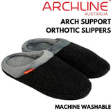 ARCHLINE Orthotic Slippers Slip On Arch Scuffs Orthopedic Moccasins in Charcoal Marle - EUR 36 V563-ARCHLINE-SLIPON-CHMARL-36