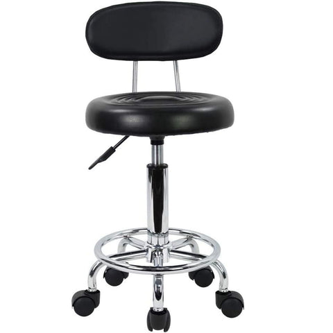 EKKIO Backrest Round Salon Stool with Adjustable Height V227-2997101013991