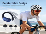 Sports Wireless Earbuds Running Ear-Hooks Pure Bass Earphones Dual LED Display - Black - Size 01 V1403-901-73987-BLK-01