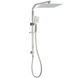 Brushed Nickel Square 2in1 Shower Set Large 12" Rain Head 3 Modes Handheld Silding Rail Arm V1233-C7121NHS002M4CNKSS112N