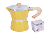 300ML Coffee Pot Moka Maker Coffee Kettle for Gas Stove Ethanol Stove Electrothermal FurnaceYellow V1294-YM0901-3118210170212