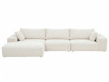 Artiss 3 Seater Modular Sofa Bed Sectional Boneless Couches for Living Room Corduroy Compressed Sofa SBED-K-CDY-4S-WH-ABC