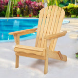 Gardeon Adirondack Outdoor Chairs Wooden Beach Chair Patio Furniture Garden Natural FF-BEACH-CHAIR-NTL