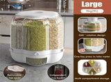 Food Grain Container Large Capacity 9L 6 Grid Rotatable Rice Dispenser Sealed Grain Food V1294-YM0523-10341435