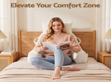 Giselle Bedding Reading Pillow with Detachable Neck Roll & Armrests Sit Up Pillow for Bed Back PILLOW-READ-VEL-BG