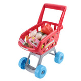 Keezi Kids Pretend Role Play Supermarket 24 Piece Playset Cash Register Trolley PLAY-MARKET-TROLLEY
