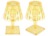 LED Crystal Table Lamp Transparent Prism Dimmable Desk Lamp USB Charging Indoor LightingYellow V1294-YM0901-3119210122317