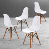 4X Retro Dining Cafe Chair DSW WHITE V274-FT-PP623-WH4
