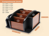 Remote Control Caddy - Wooden Rotating Coffee Table Organizer Large Spinning Wood Remote V1258-DP02-C-2184