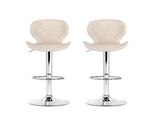 Artiss 2x Bar Stools Kitchen Swivel Gas Lift Counter Chair Wing PE Rattan Beige BA-K-1004-BGX2