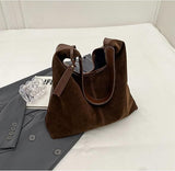 Leather Hobo Bags for Women Brown Suede Purse Slouchy Tote Bag Suede Tote Bag Fall Winter V1107-LEATHER HOBO BAGS-LIGHT BROWN