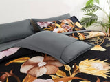 Soft Floral Leaf Comforter Set, King Size, Quilted Bedding with Pillowcases V745-MAB010953AJ3