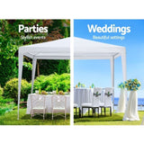 Instahut Gazebo 3x3m Wedding Party Marquee Tent Outdoor Event Camping Canopy Shade White GAZEBO-WED-T-FG-3X3-WH