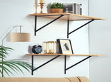12 Pack Heavy Duty Floating Shelf Brackets 46 x 30.5cm Matte Black Steel Triangle Shelf Brackets 3mm V767-VVR-SJZJGBZJYGHWULB3QV0