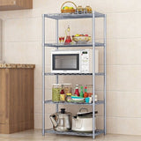 5 Tier Silver Metal Storage Rack Shelving Wire Shelf V63-837161