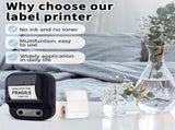 Portable Inkless Thermal Label Printer with Bluetooth Connectivity, Compatible with 12-58mm Paper V1341-ZY-XY8EF32T-BLACK