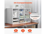 Literature Organizer, 24 Compartments Office Mailbox with Adjustable Shelves, Wooden Mailbox Sorter V952-WJJEKBHB24G905SHCV0