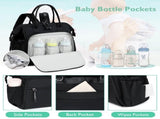 Convertible Diaper Bag - Wide Opening - 14 Pockets - Stylish - Baby Changing Bag - with Stroller V1188-ZXY-10415