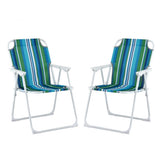 Gardeon Outdoor Chairs Folding Camping Chair Steel Portable Patio Furniture ODF-BEACH-FC39-BL-2X
