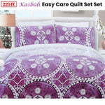 225TC Kasbah Mandala Cotton Rich Easy Care Quilt Cover Set Queen V442-CAP-QUILTCS-KASBAH-PURPLE-QS