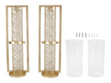 2pcs Wall Candle Holder Vintage Hollowed Candle Holder Metal Wall Art with Glass Cover for Home V1294-YM0901-3115250079011