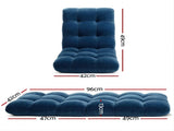 Artiss 2PCS Floor Lounge Sofa Bed Flannel Fabric Navy FLOOR-SBL-M193-S-NAX2