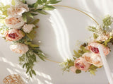 Simulation Peony Wreath Home Door Decorations Wall Hanging Artificial Peony Wreath Wedding Courtyard V1294-YM0523-220118XU03-4