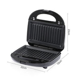 6-in-1 Electric Sandwich Maker with Interchangeable Non-Stick Plates for Waffles, Paninis, Donuts, V1341-ZY-JK8GVXDS-BLACK