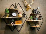 3-Tier Rustic Floating Wall Shelves Wood Display Books V178-66786