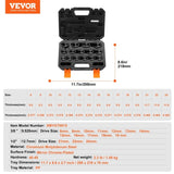 Crowfoot Wrench Set, 1/2" and 3/8" Drive 15-Piece Crows Foot Wrench Set with PP Storage Case, Metric V952-LBXBSTZ123815GPQWV0