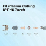 Plasma Cutting Consumables 56576 Tip 56811 Electrode 56255 Suitable for Harbor Freight Titanium 45A V1369-AZ3-W-11235