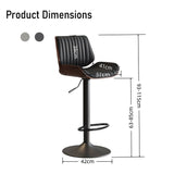 SERENIT European Wooden Modern Bar Stools Bistro Stool with Rotating and Aerodynamic V255-SE-BS5518-BLACK